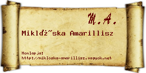 Miklóska Amarillisz névjegykártya